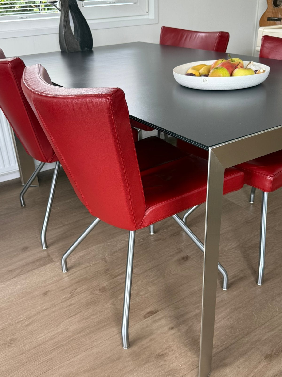 Te koop design ruime flexibele eetkamertafel, Ophalen, Gebruikt, 200 cm of meer, Rechthoekig