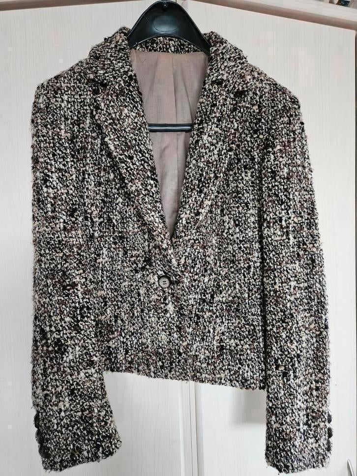 Mooie jasje boucle bruin beige maat 38, Kleding | Dames, Ophalen of Verzenden, Zo goed als nieuw, Maat 38/40 (M), Beige