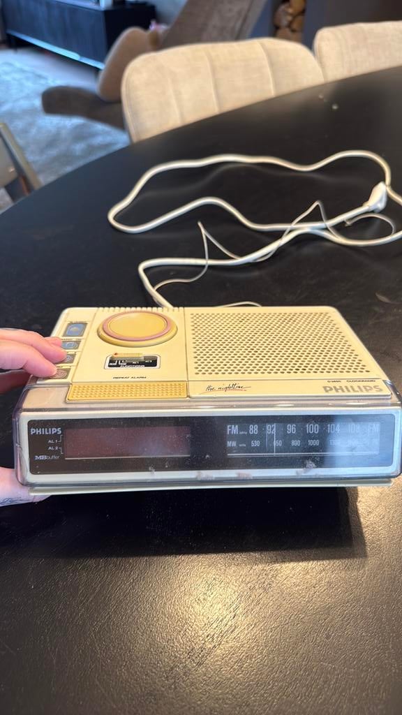 Philips vintage radiowekker D-3650, Ophalen of Verzenden, Gebruikt
