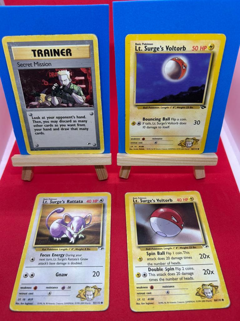 Lt. Surge bundel Voltorb Rattata Secret Mission WOTC, Ophalen of Verzenden, Zo goed als nieuw, Meerdere kaarten