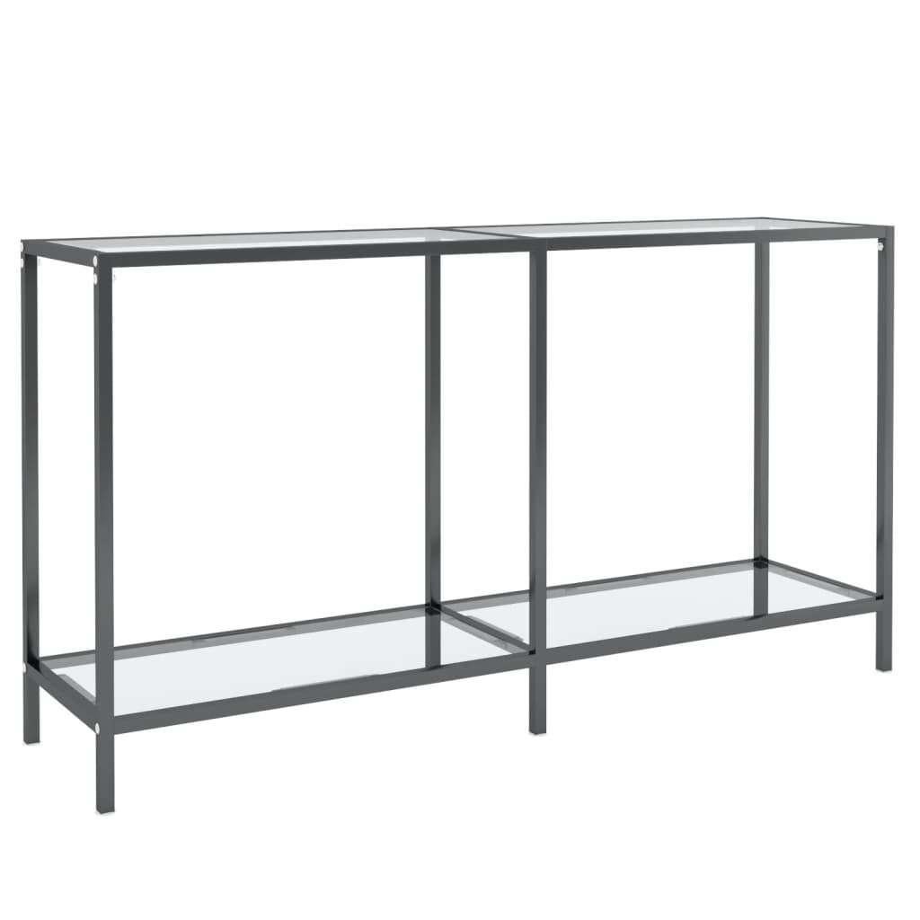 Sidetable wandtafel 140x35x75,5 cm glas zwart GRATIS BEZORGD, 100 tot 150 cm, Verzenden, Nieuw, Glas