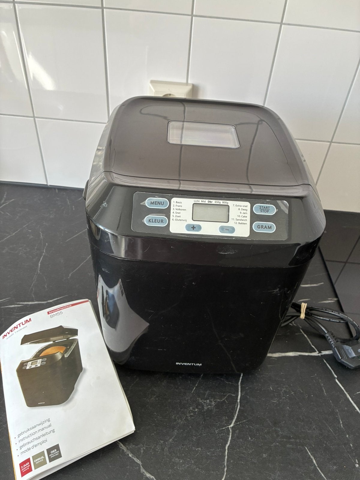 INVENTUM BM55 Broodbakmachine Zwart, Ophalen of Verzenden, Zo goed als nieuw, Vrijstaande haard, Elektrische haard