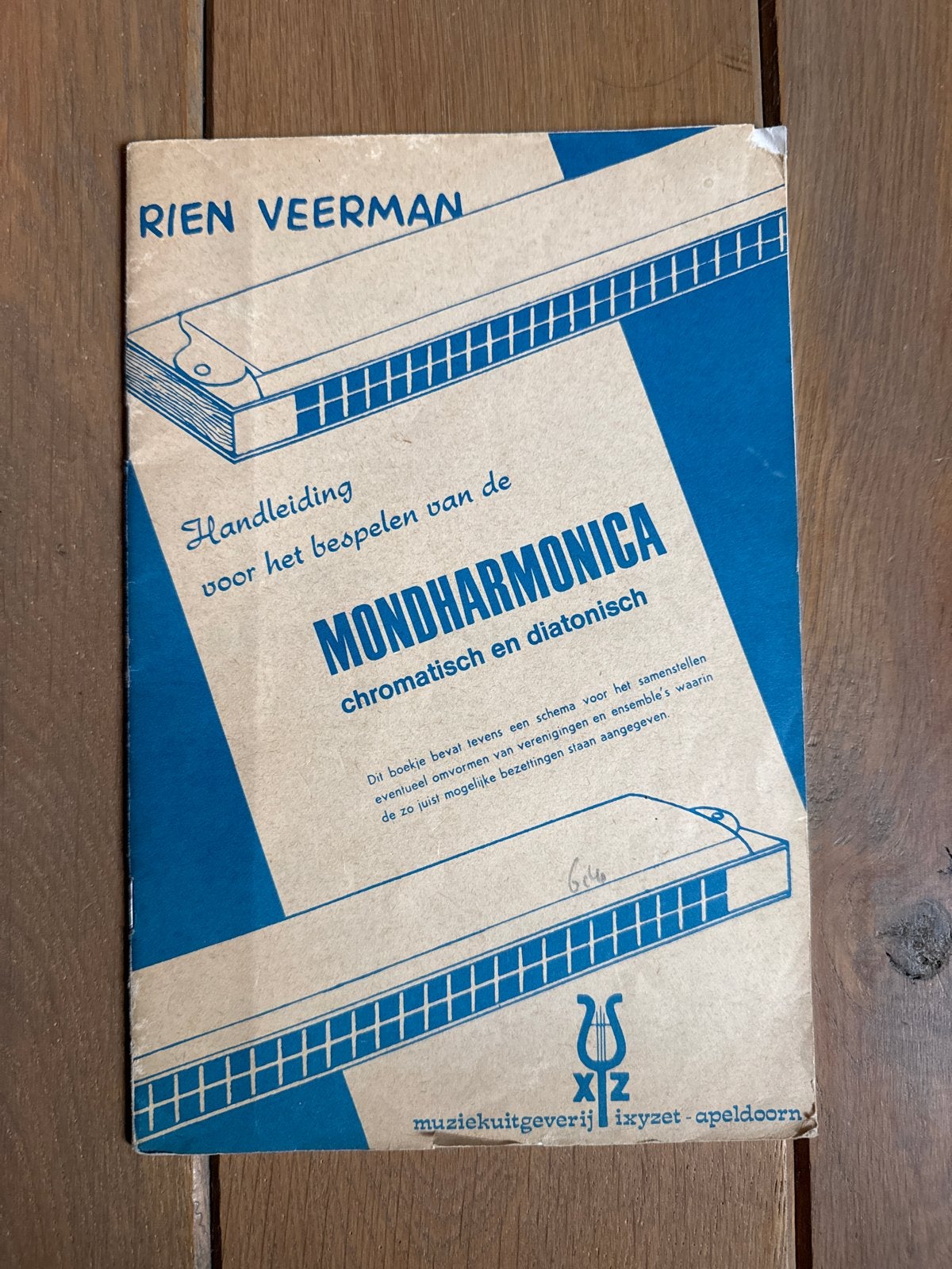Rien Veerman - Handleiding Mondharmonica (chromatisch/diaton, Ophalen of Verzenden, Gebruikt, Les of Cursus, Mondharmonica