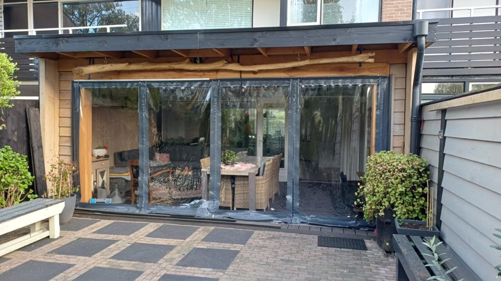 Verandazeil Antraciet met raam en rits, Tuin en Terras, Ophalen, Veranda