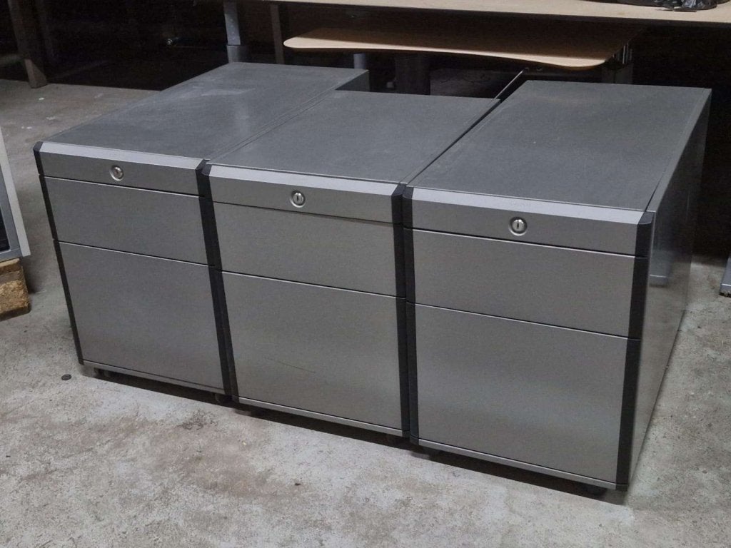 Gispen ladeblok / ladekast aluminium grijs met zwart, Huis en Inrichting, Minder dan 50 cm, Kunststof, Parallelweg West 23 4104 AZ Culemborg