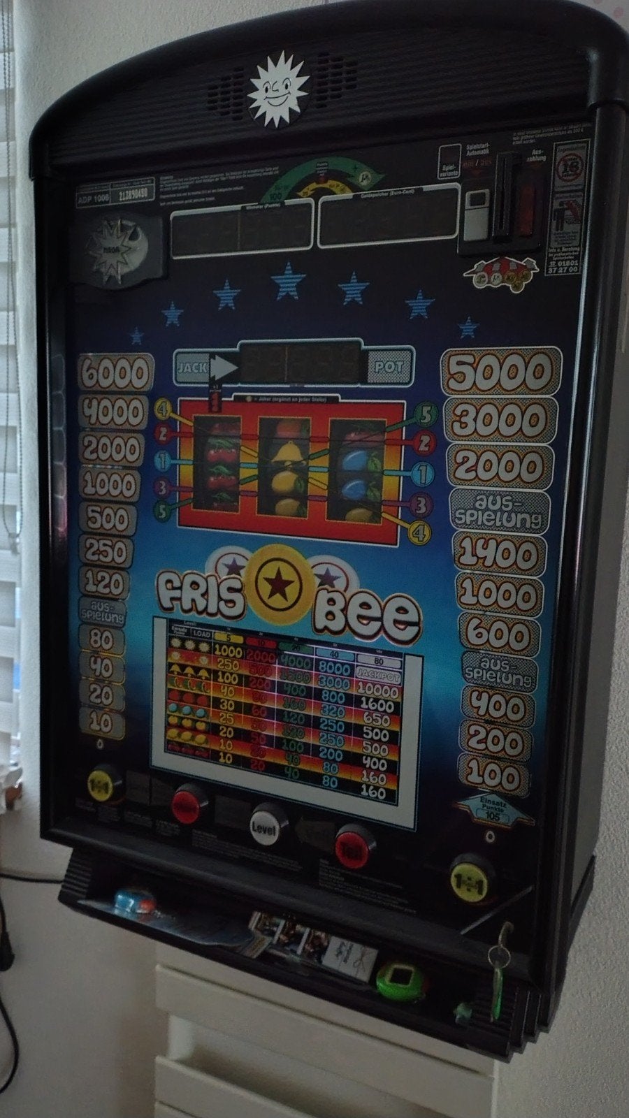 Merkur Frisbee fruitautomaat (ADP 1006 CC3), Euro, Ophalen, Gebruikt, Met sleutels