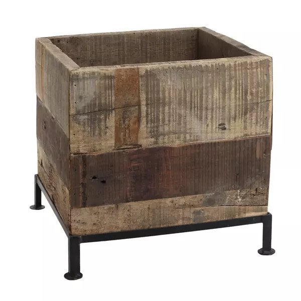Nieuwe houten bloembak PTMD ZAZZ op ijzeren frame plantenbak, Ophalen, Pietseweg 13A Oud Gastel, Minder dan 60 cm, Vierkant