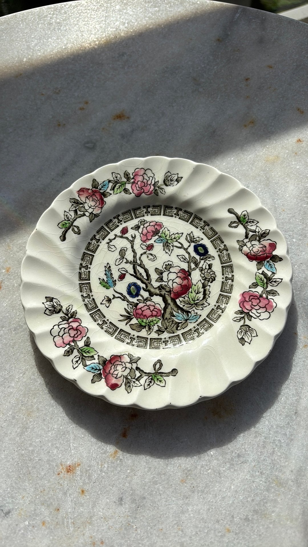10x vintage Myott Staffordshire Indian Tree bordjes, Antiek en Kunst, Ophalen