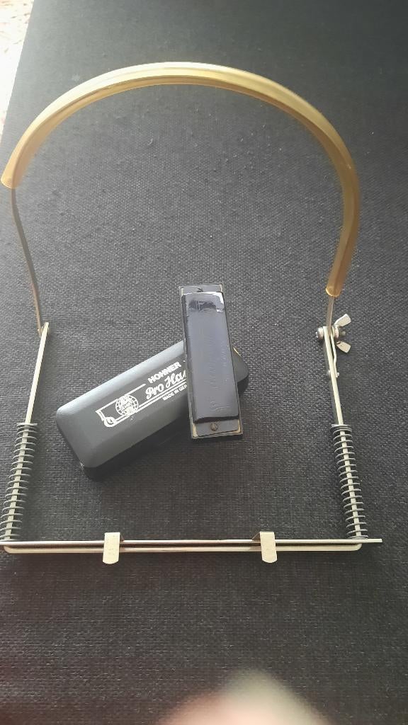 Mondharmonica HOHNER met hoofdset, Muziek en Instrumenten, Blaasinstrumenten | Mondharmonica's, Ophalen, Gebruikt