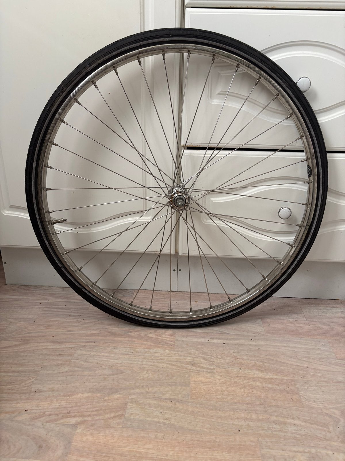 26 inch voorwiel Van Schothorst RVS met banden, Fietsen en Brommers, Wiel, Gebruikt, Staal, Ophalen of Verzenden