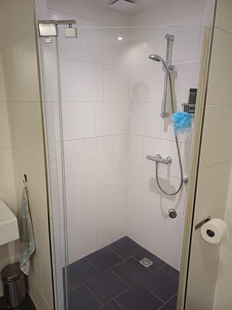 Sphinx glazen douchedeur met chroom afwerking, Ophalen, Gebruikt, Met douche