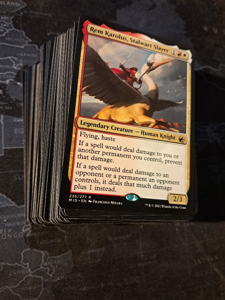 MTG Commander Budget Deck Rem Karolus damage rood wit, Ophalen of Verzenden, Zo goed als nieuw, Speeldeck
