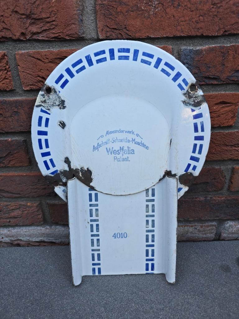 Antieke emaille plaat(en) Alexanderwerk westfalia 4010 €39, Ophalen of Verzenden
