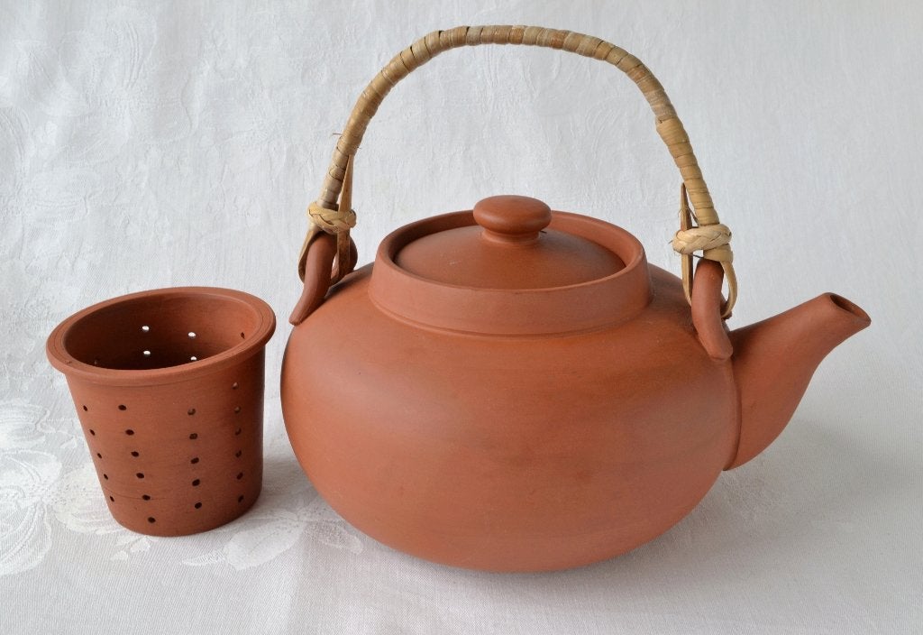 Grote Chinese Yixing Theepot / trekpot rood aardewerk, zgan, Antiek en Kunst, Ophalen of Verzenden