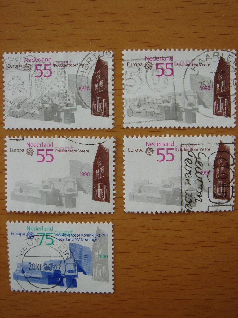 Europa Postkantoren 5x  NVPH 1451 en 1452 , Ophalen of Verzenden, Na 1940, Gestempeld