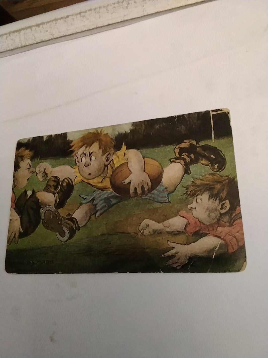 Oude Rugby Ansichtkaart - Geïllustreerd en Beschreven, Verzamelen, Ophalen of Verzenden, Voor 1920, Gelopen