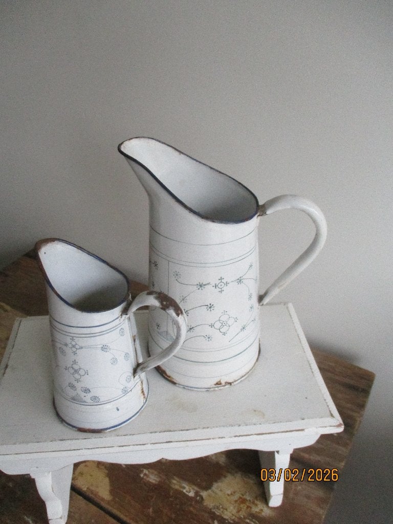 emaille brocante kan / kannetje Saks, Ophalen of Verzenden