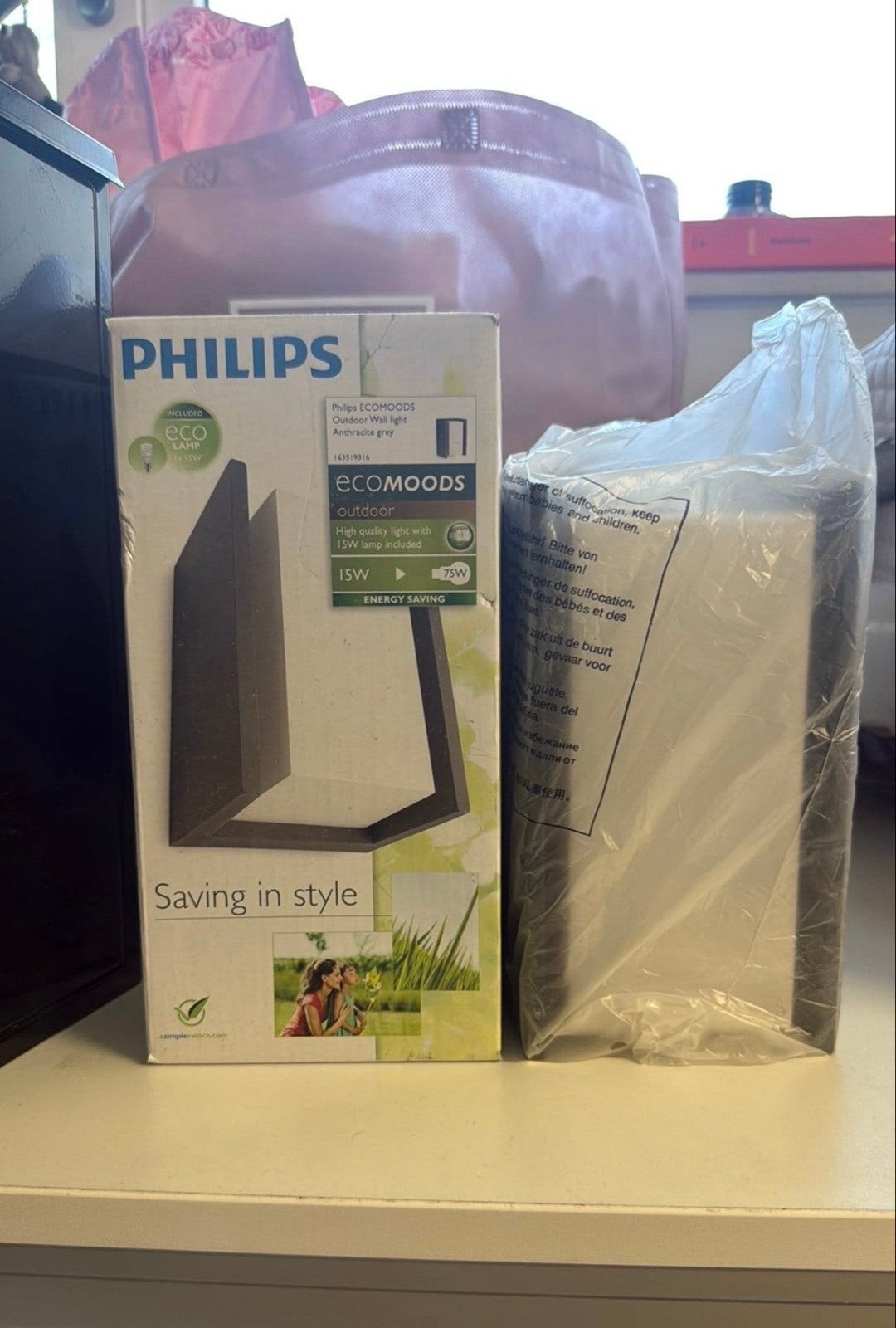 Philips Ecomoods Outdoor Wandlamp - Nieuw in doos, Zwart, Philips, Nieuw, Overige fittingen