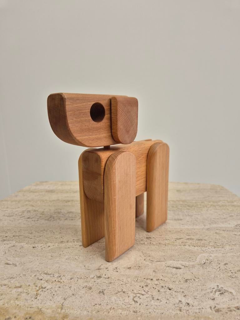 Vintage houten speelgoed hond, Antiek en Kunst, Ophalen of Verzenden