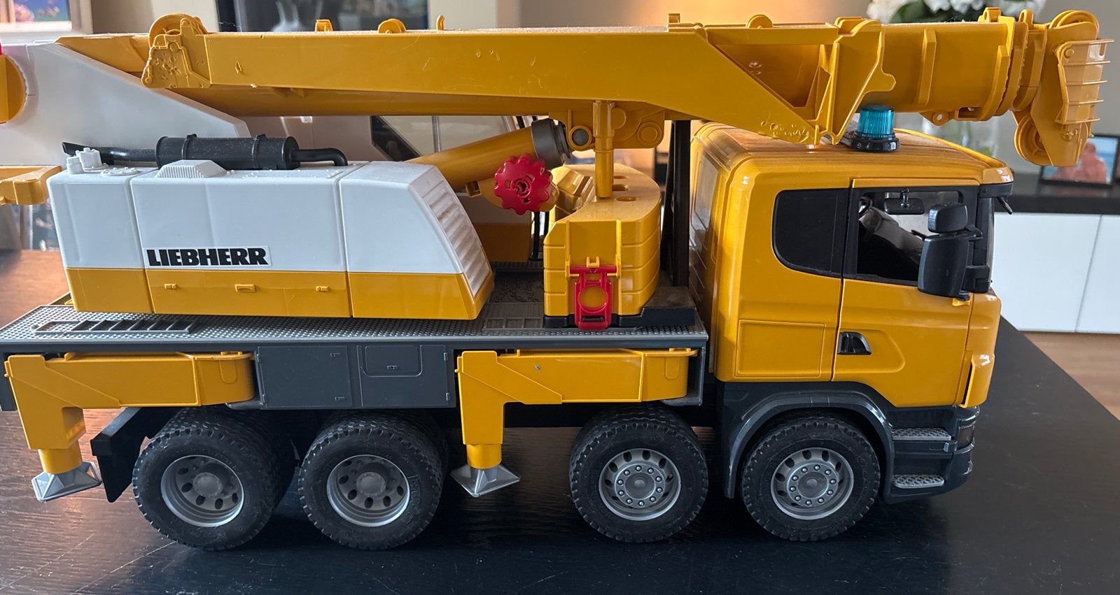 Bruder Liebherr Scania Kraanwagen met licht en geluid, Kinderen en Baby's, Speelgoed | Speelgoedvoertuigen, Ophalen, Gebruikt