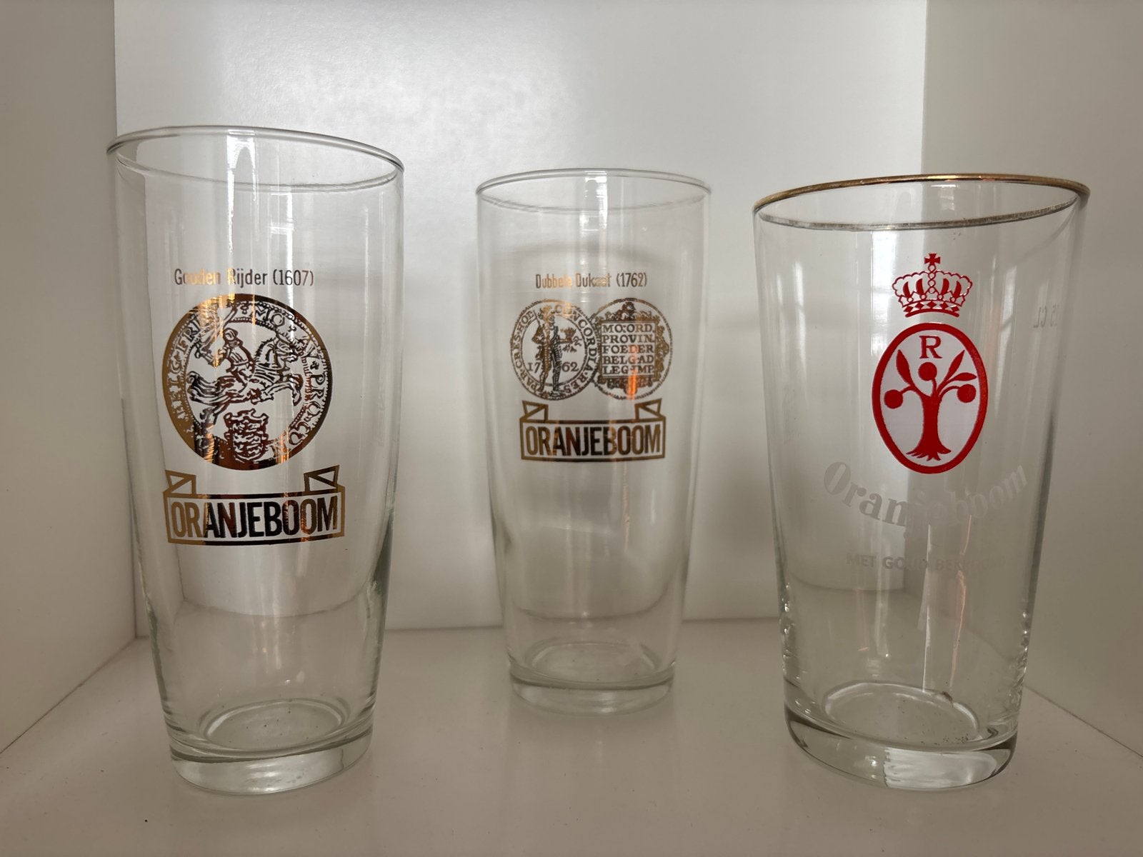 Set van 3 Oranjeboom bierglazen - 35 jaar oud, Ophalen of Verzenden