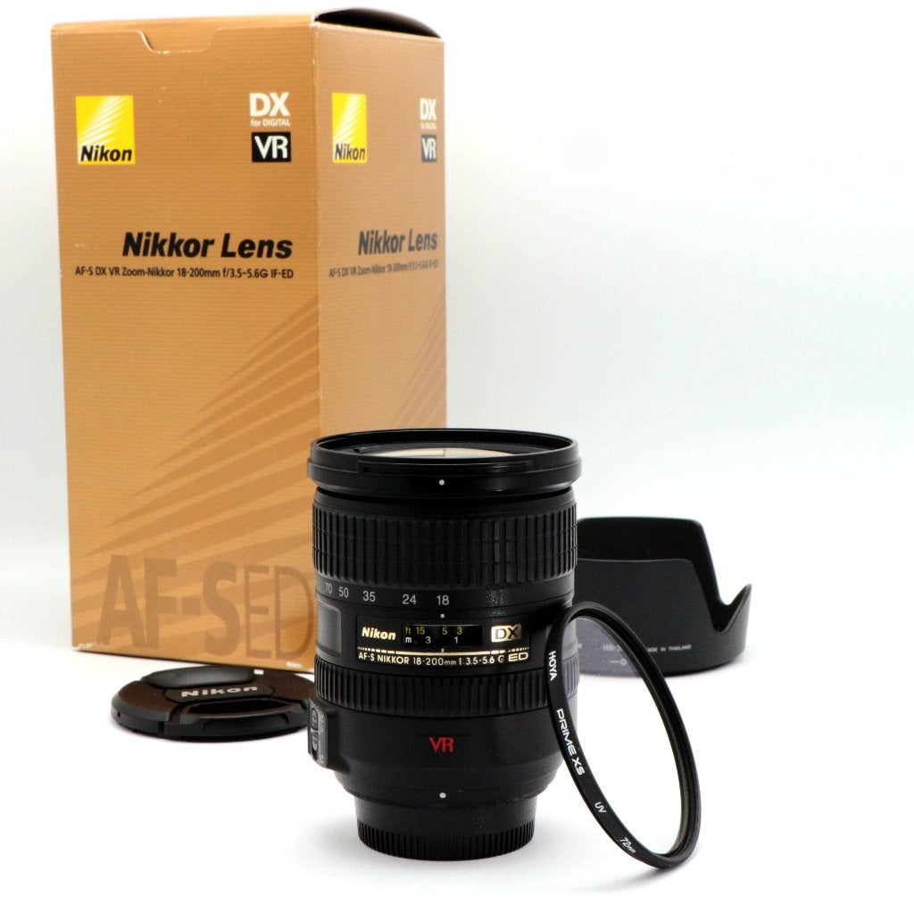 Nikon AF-S DX 18-200mm f/3.5-5.6G IF-ED VR, Audio, Tv en Foto, Fotografie | Lenzen en Objectieven, Gebruikt, Beschermhoes/tas