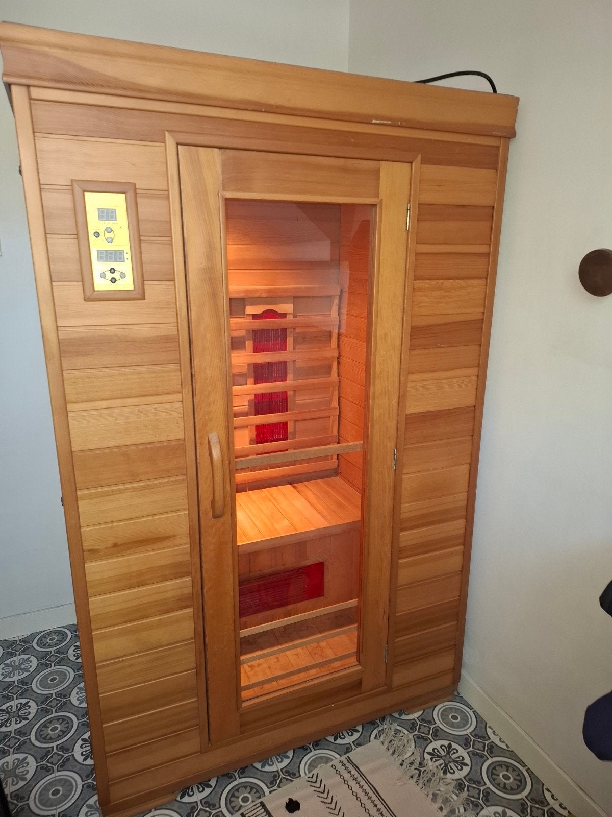 Infrarood sauna 122x102x193 cm - Werkt op stopcontact, Ophalen, Gebruikt, Complete sauna