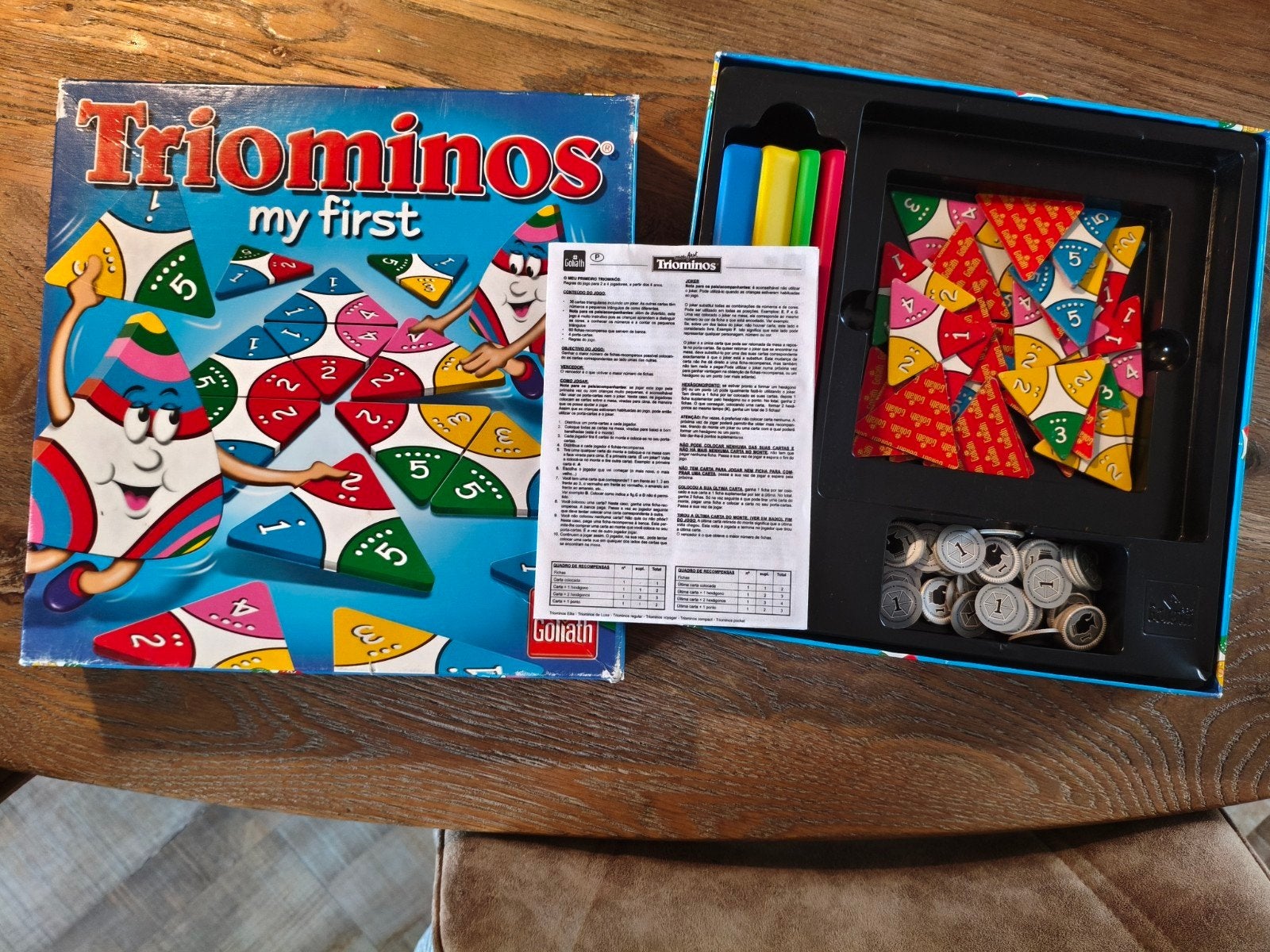 Triominos My First - Educatief Driehoek Dominospel, Een of twee spelers, Ophalen of Verzenden, Gebruikt, Goliath