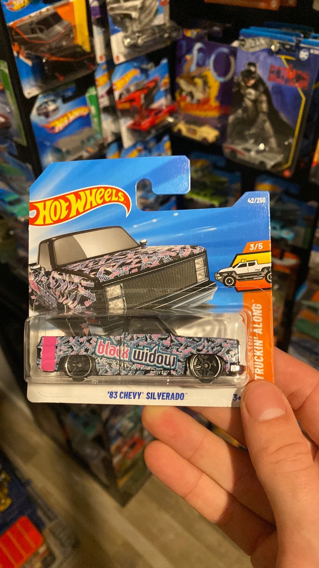 Hot Wheels Chevrolet Chevy Silverado 1983 Black Widow, Kinderen en Baby's, Speelgoed | Speelgoedvoertuigen, Ophalen of Verzenden