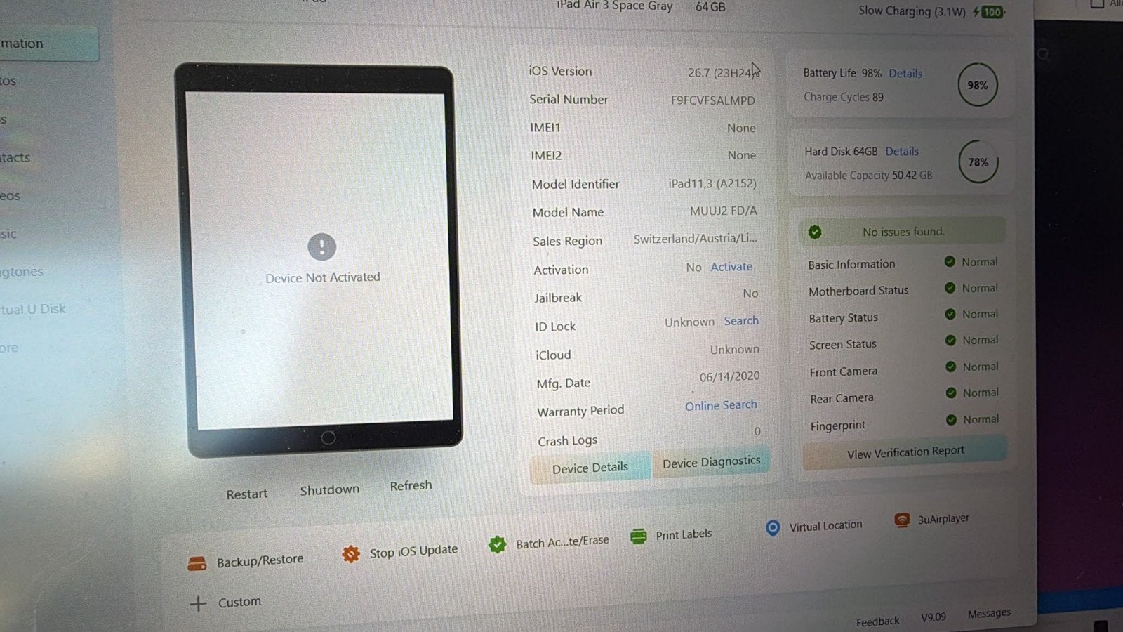 Apple iPad Air 3 (2019) Space Gray 64GB Wi-Fi