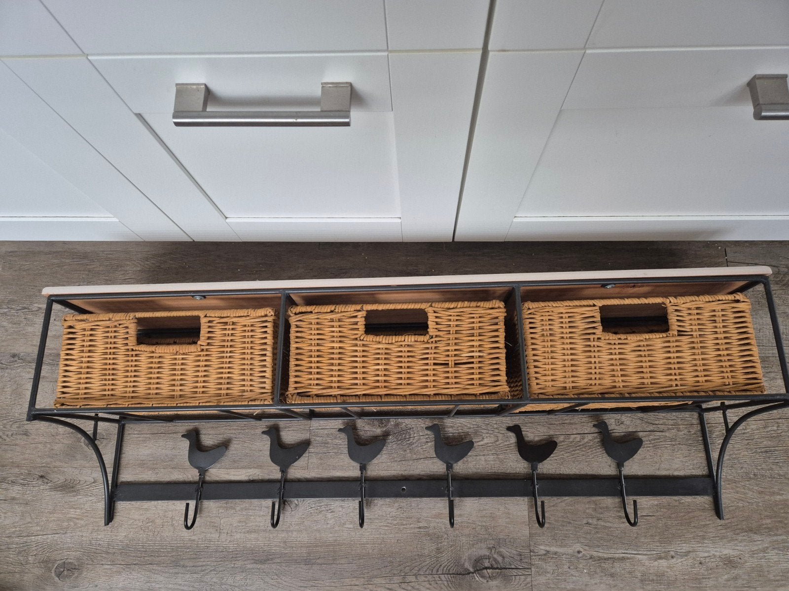 Wandrek met rieten manden en haken, Ophalen, Landelijk, Metaal, Gebruikt
