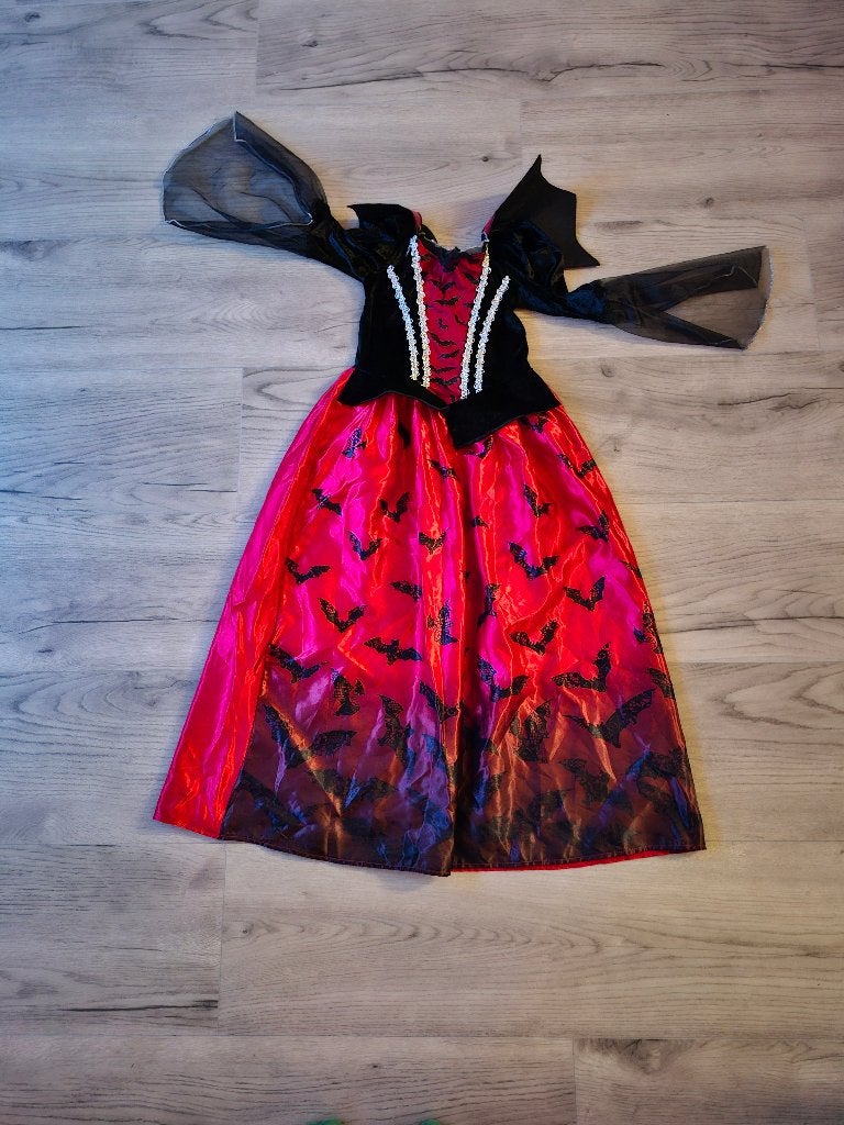 Verkleedkleding vampier 9 jarige, Ophalen of Verzenden, Zo goed als nieuw, 134 t/m 140, Meisje
