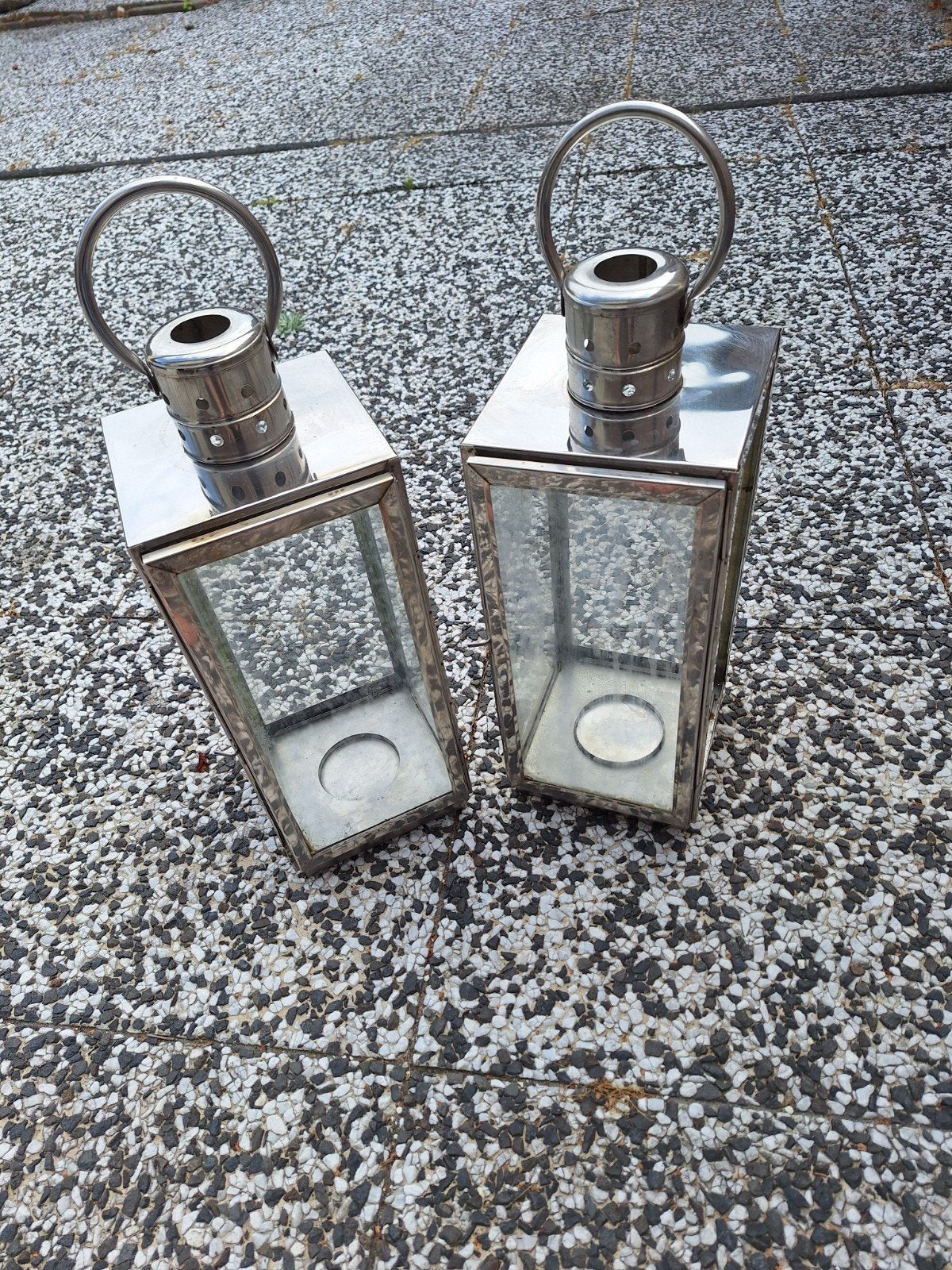 2 lantaarns, Tuin en Terras, Buitenverlichting, Ophalen, Gebruikt, Netvoeding, Minder dan 50 watt