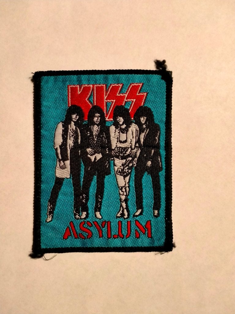 Kiss Asylum glamrock glam rock vintage muziek kleding patch, Ophalen of Verzenden, Zo goed als nieuw, Kleding