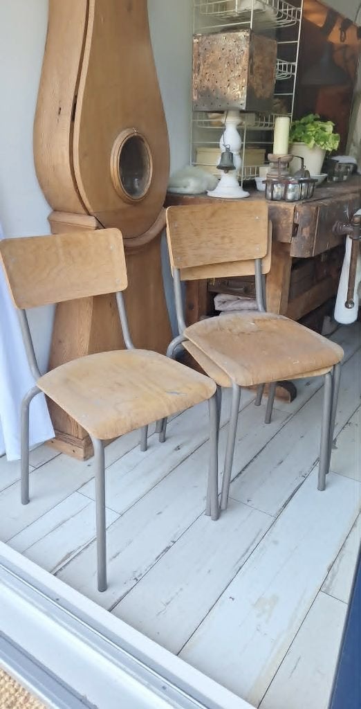 GRATIS 5 vintage stoelen, Ophalen, Gebruikt, Bruin, Stof