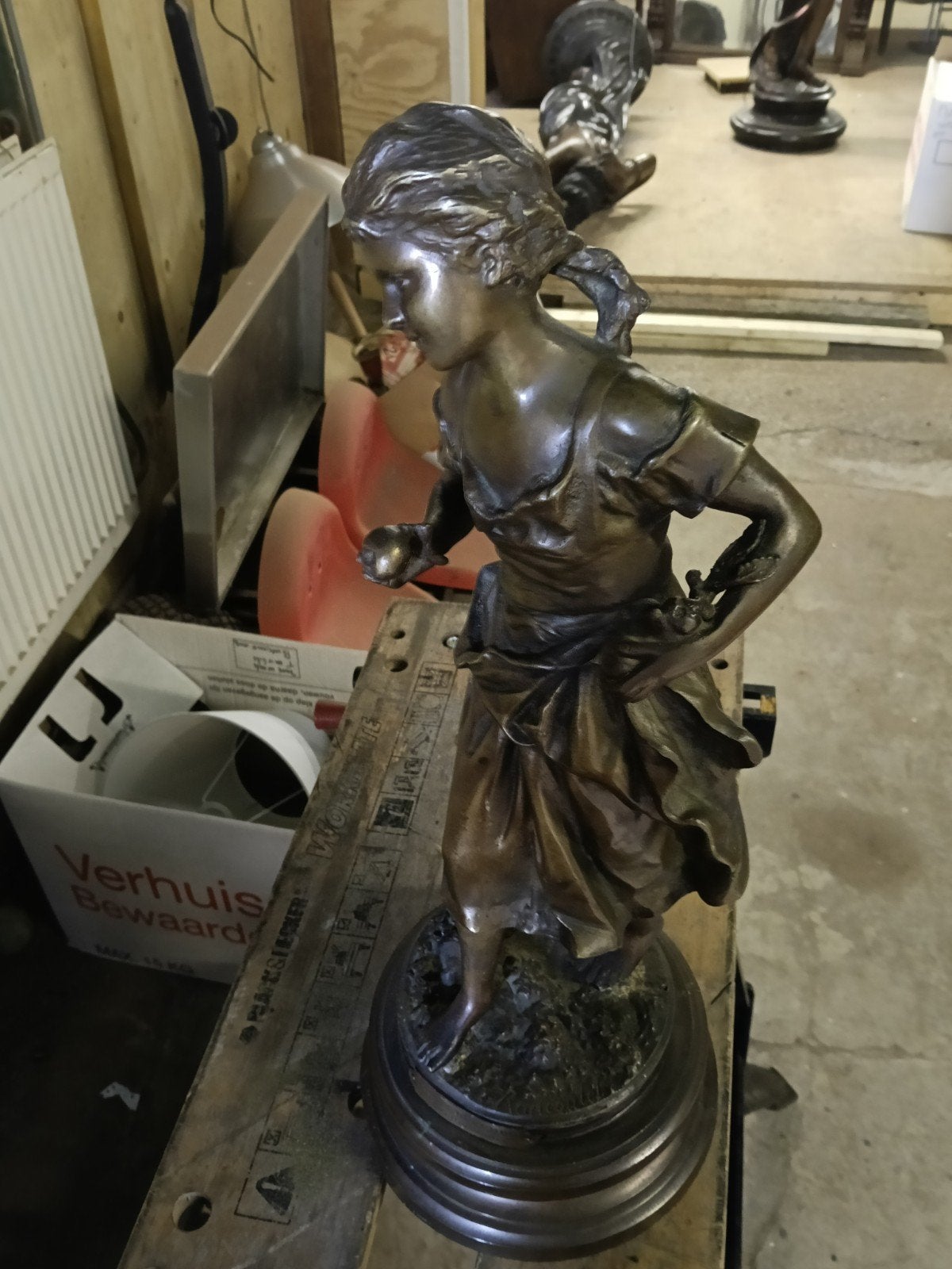 Rancoulet bronzen beeld 'Fruit défendu', Gemerkt, Ophalen of Verzenden, Brons, Beeld