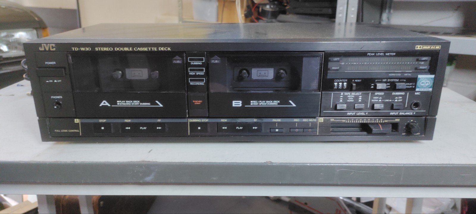 JVC TD-W30 Stereo Dubbel Cassettedeck - Vintage Audio, Audio, Tv en Foto, Cassettedecks, Ophalen, Dubbel, JVC, High speed dubbing