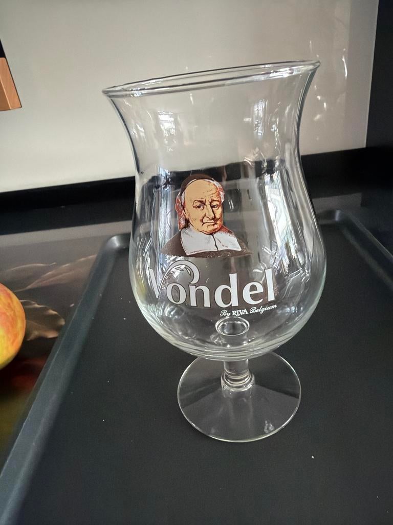 Vondel bierglas "By RIVA Belgium" - Promotioneel glas, Ophalen of Verzenden, Gebruikt