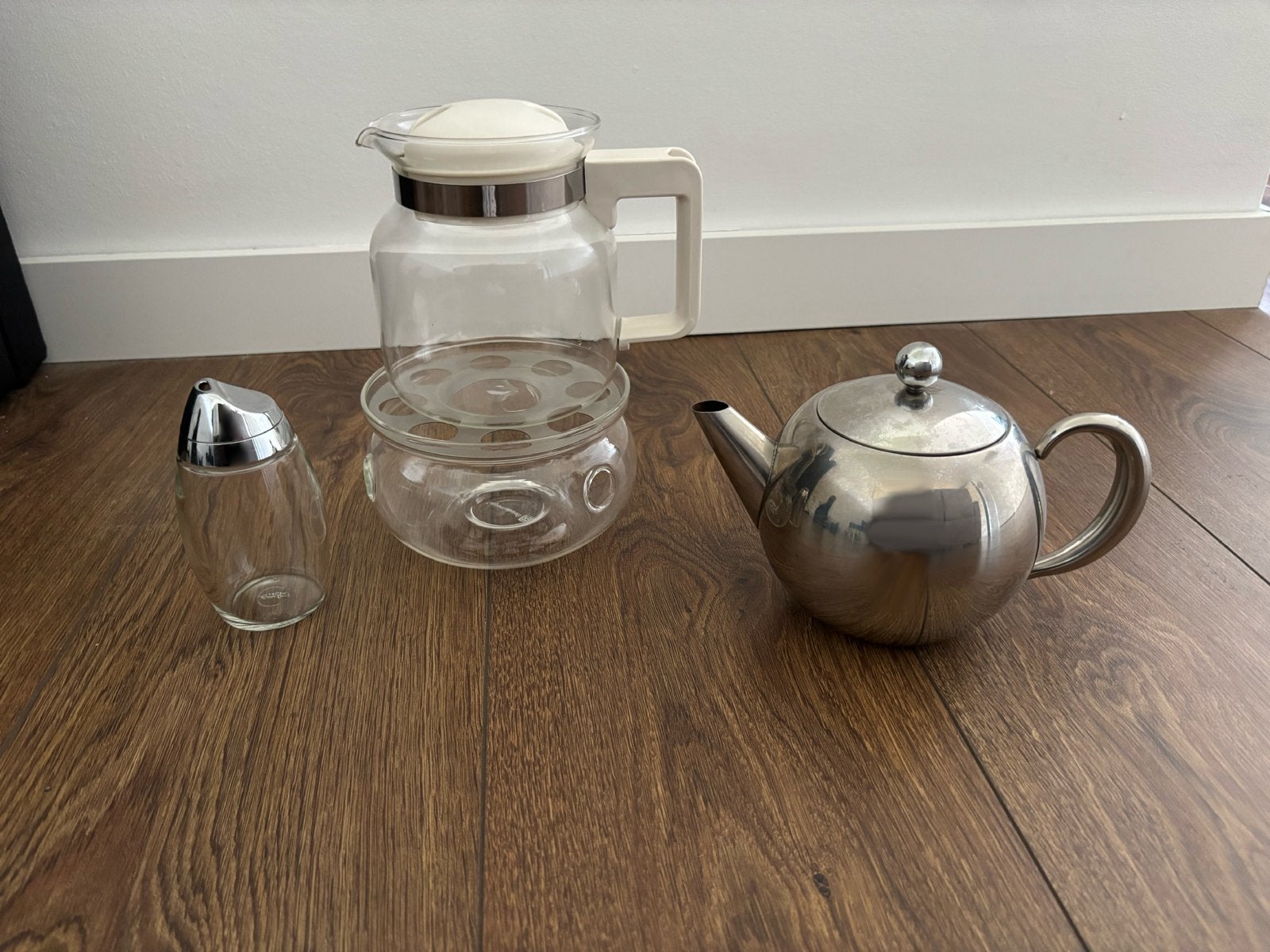 Theepot, theelicht en suikerstrooier - Bredemeijer, Gebruikt, Bredemeijer, Zilver, Metaal