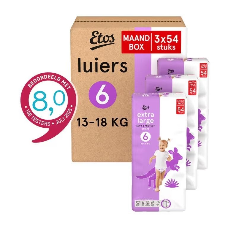 Etos Luiers Maat 6 (13-18 kg), Ophalen, Nieuw