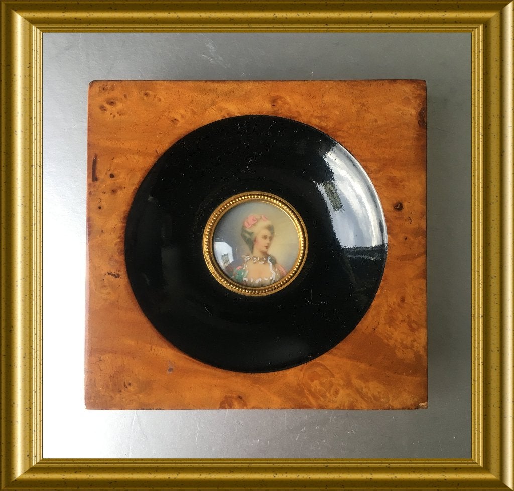 Oud lijstje: miniatuur portret, Ophalen of Verzenden