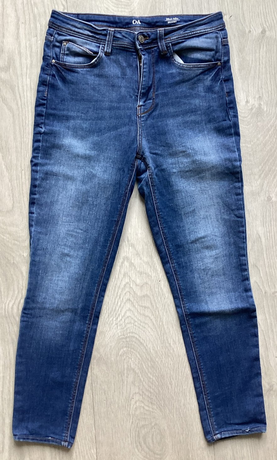 Skinny spijkerbroek Jeans Maat 38/40 van C&A, Blauw, Ophalen of Verzenden, Zo goed als nieuw, W30 - W32 (confectie 38/40)