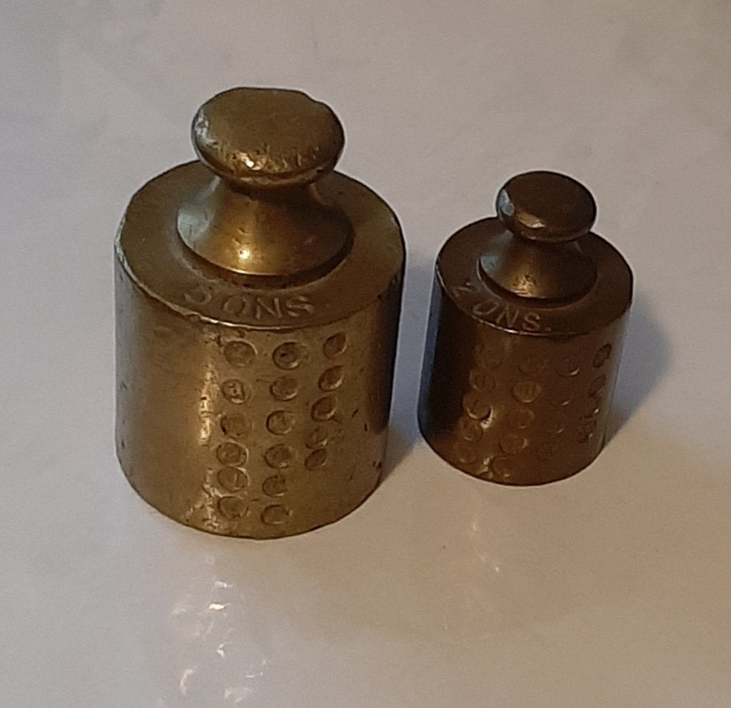 ⚖️Brocante: Koperen weegschaalgewichtjes - Geijkt🏷️€15,-, Antiek en Kunst, Antiek | Koper en Brons, Ophalen of Verzenden, Koper