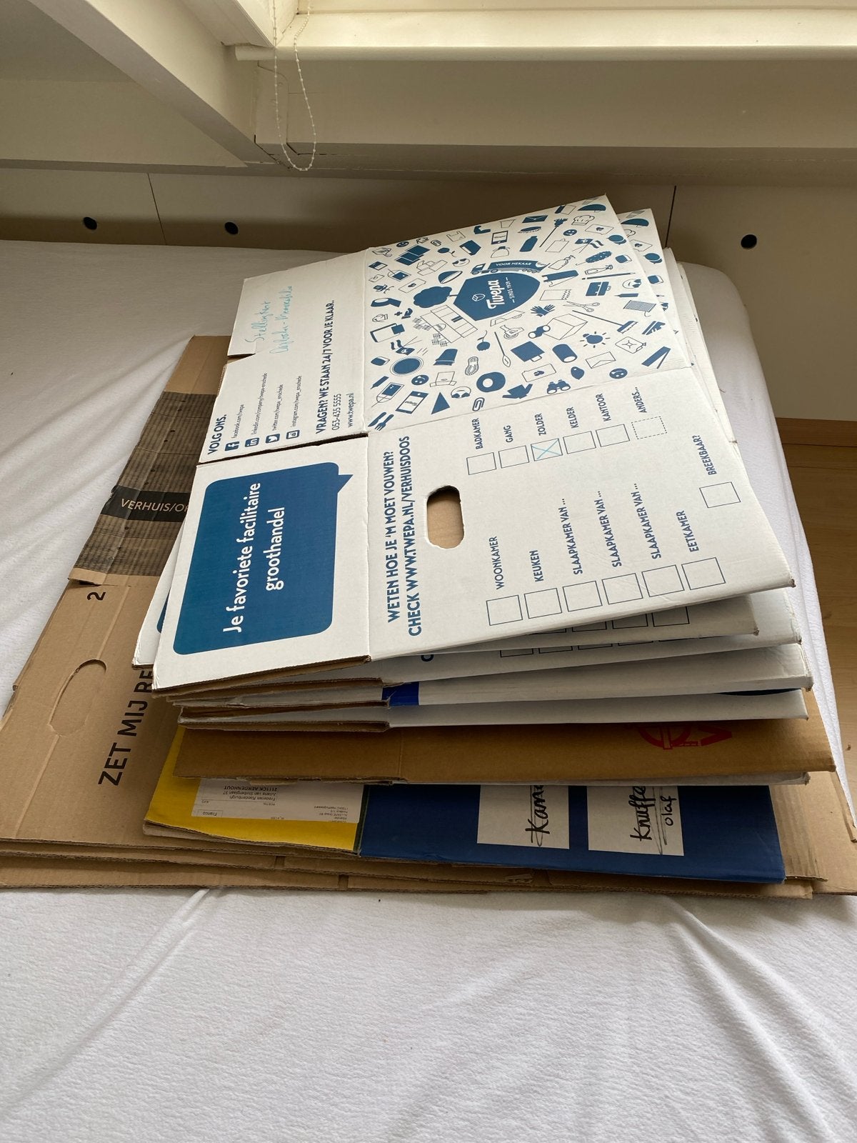 10 verhuisdozen, Ophalen, 40 tot 60 cm, Opvouwbaar, 50 tot 75 cm