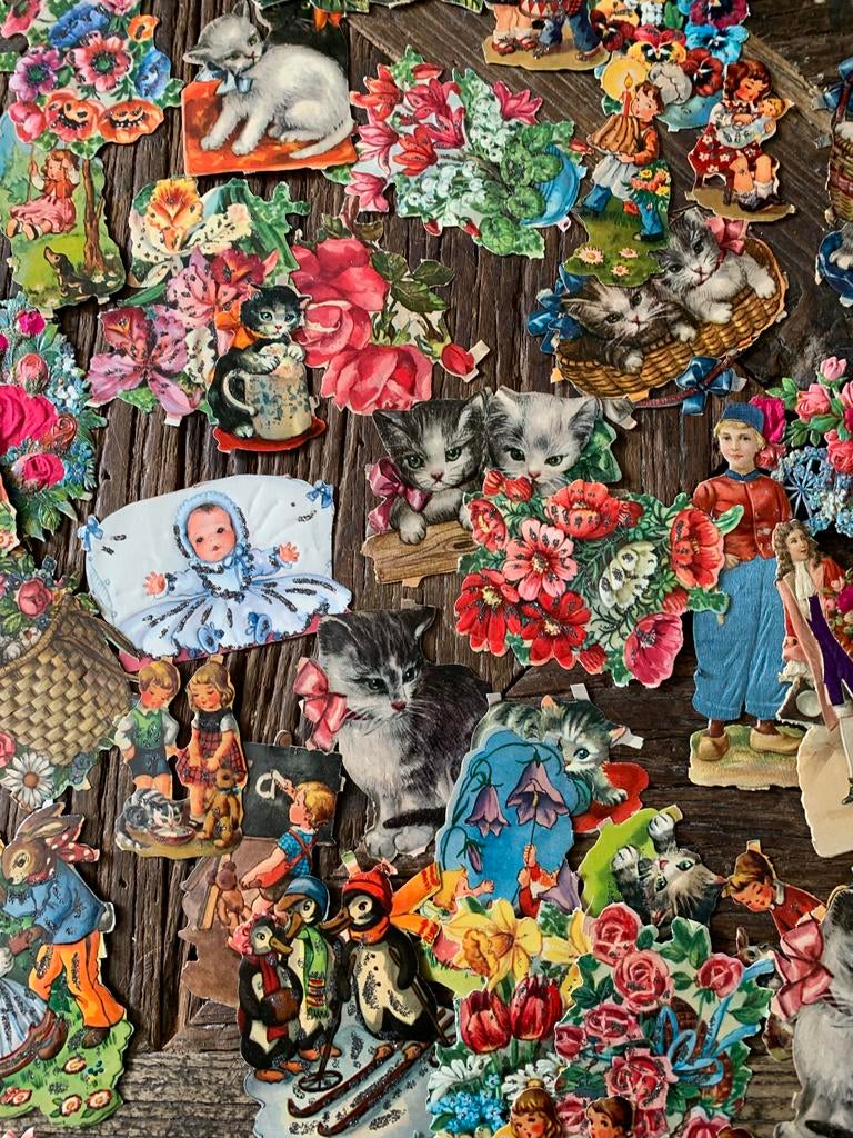 Zeer Fraaie collectie oude poëzie plaatjes, Ophalen of Verzenden