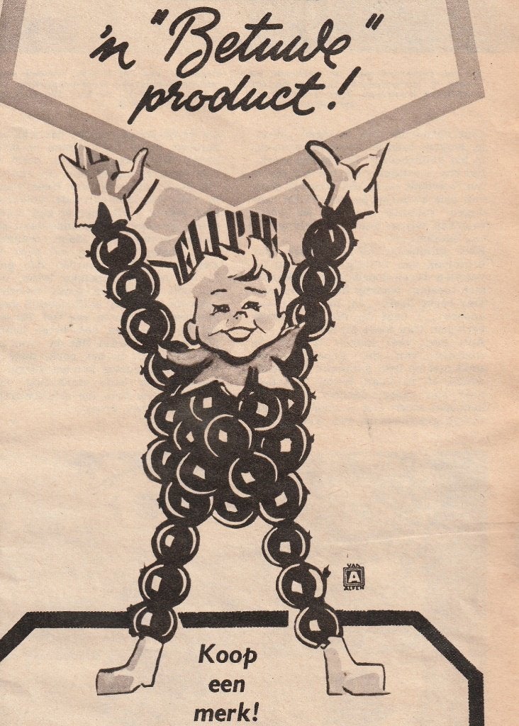 Retro reclame 1956 Betuwe Flipje Tiel groot nationaal merk, Verzenden, Overige typen