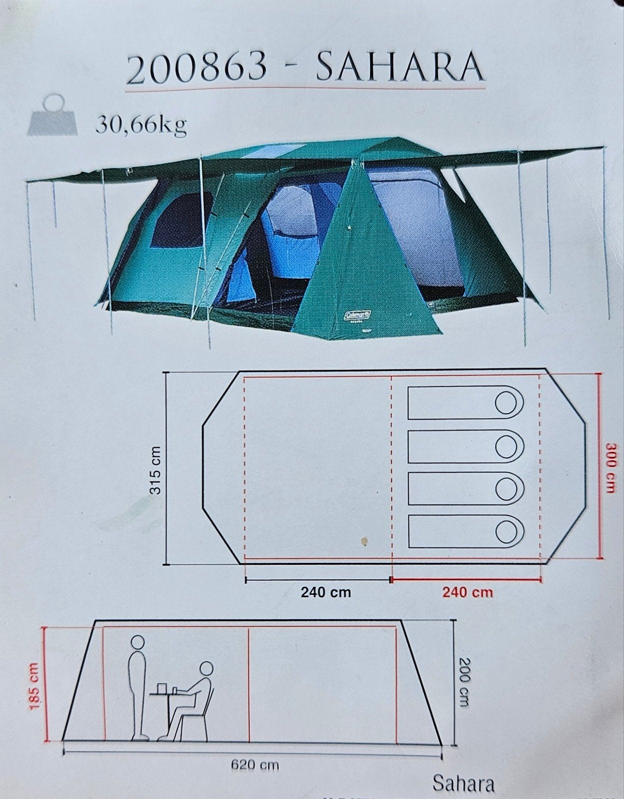 Tent Coleman Sahara 200863, Ophalen, Zo goed als nieuw