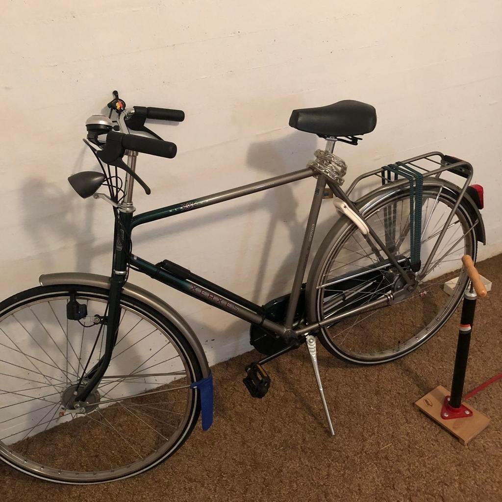 Herenfiets grijs met rem, Fietsen en Brommers, Fietsen | Heren | Herenfietsen, Gebruikt, Versnellingen, 61 tot 65 cm, Ophalen