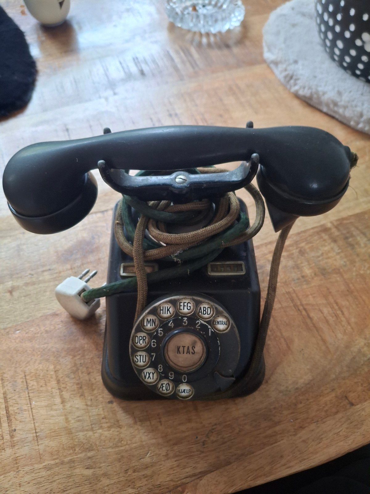Vintage KTAS draaischijf telefoon - Zwart, Antiek en Kunst, Ophalen of Verzenden