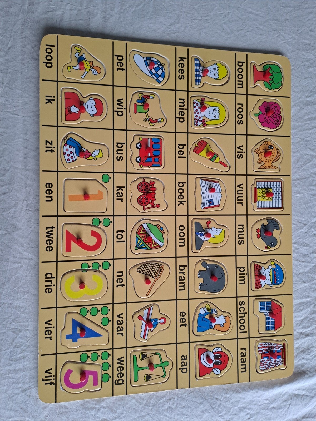 Houten Cijfer- en Letterpuzzel voor Kinderen, Ophalen, Gebruikt, Puzzelen